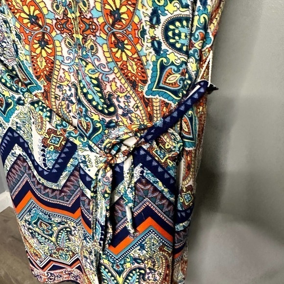 RENEE C Sleeveless Shirt Dress Geometric Print Dress Size Small - Picture 4 of 9